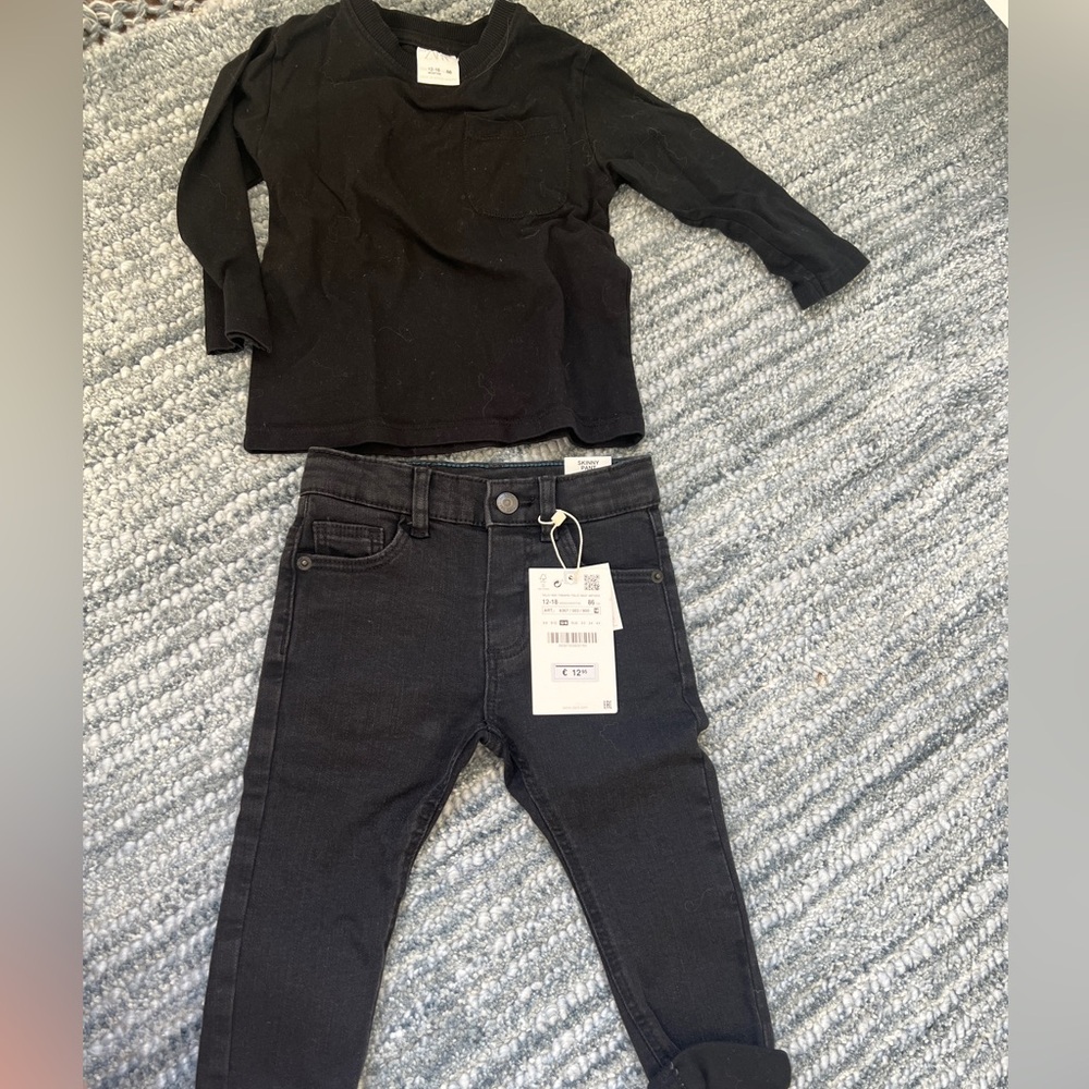 12-18M Cool Zara Boys Black Outfit
